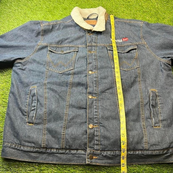 Coors Banquet Wrangler dark blue denim jacket with sherpa lining size XL - Picture 6 of 8